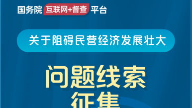 黑屌日批视频国务院“互联网+督查”平台公开征集阻碍民营经济发展壮大问题线索